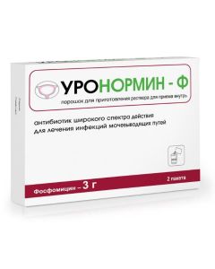 fosfomycin - Uronormin-F powder for preparations. r-ra for oral administration 3 g sachets 8 g 2 pcs. newyork Pharmacy Online - newyork.buy-pharm.com