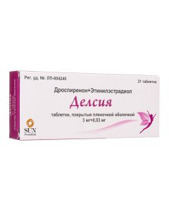 Drospyrenon, ethinyl estradiol - Delsia tablets coated.pl.ob. 3 mg + 0.03 mg 21 pcs. newyork Pharmacy Online - newyork.buy-pharm.com
