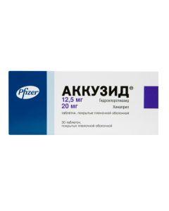 Hydrohlorotyazyd, Hynapryl - Akkuzid tablets are coated. 12.5 mg + 20 mg 30 pcs. newyork Pharmacy Online - newyork.buy-pharm.com