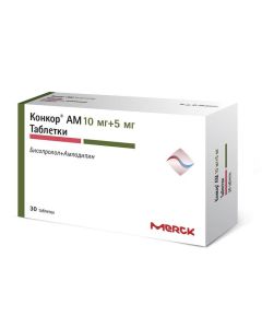 amlodipine, bisoprolol - Concor AM tablets 10 mg + 5 mg 30 pcs. newyork Pharmacy Online - newyork.buy-pharm.com