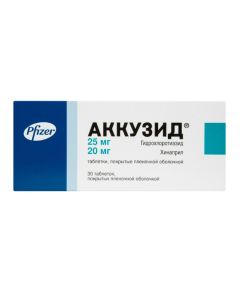 Hydrohlorotyazyd, Hynapryl - Akkuzid tablets are covered. 25 mg + 20 mg 30 pcs. newyork Pharmacy Online - newyork.buy-pharm.com