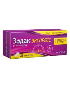 Levocetirizine - Zodak express tablets coated.pl.ob. 5 mg 28 pcs. 28 pcs. newyork Pharmacy Online - newyork.buy-pharm.com