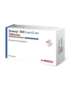 amlodipine, bisoprolol - Concor AM tablets 5 mg + 5 mg 30 pcs. newyork Pharmacy Online - newyork.buy-pharm.com