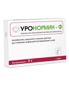 fosfomycin - Uronormin-F powder for preparations. r-ra for oral administration 3 g sachets 8 g 1 pc. newyork Pharmacy Online - newyork.buy-pharm.com
