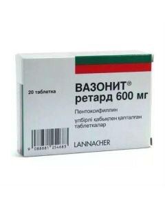 pentoksifillina - Vasonite tablets retard 600 mg, 20 pcs. newyork Pharmacy Online - newyork.buy-pharm.com