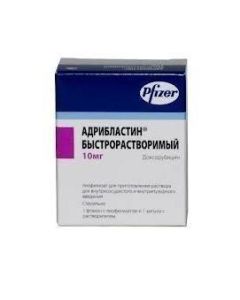 doxorubicin - Adriblastin quick-dissolving lyophilisate d / r for in / vessel. and in / bubble. enter 10 mg bottle 1 pc. newyork Pharmacy Online - newyork.buy-pharm.com