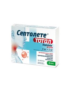 Benzatin benzylpenicillin, Tsetylpyrydynyya chloride - Septolete Total tablets for resorption 3 mg + 1 mg 16 pcs newyork Pharmacy Online - newyork.buy-pharm.com