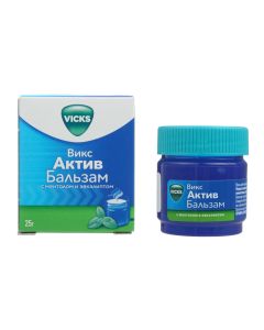 camphor, turpentine, eucalyptus oil, Levomentol - Vicks Active Balm with menthol and eucalyptus 25 g newyork Pharmacy Online - newyork.buy-pharm.com