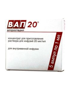 Alprostadil - VAP 20 concentrate for solution for infusion 20 Ојg / ml 1 ml ampoules 5 pcs. newyork Pharmacy Online - newyork.buy-pharm.com