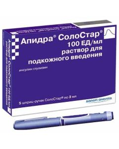 insulin glulisine - Apidra SoloStar cartridges in syringe pens 100 PIECES / ml 3 ml 5 pcs. newyork Pharmacy Online - newyork.buy-pharm.com