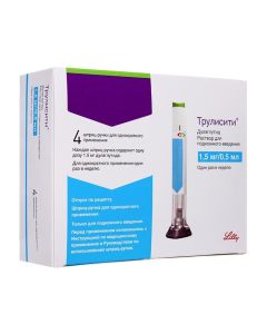 Dulahlutyd - Trulicity solution for p / leather. the introduction of 1.5 mg / 0.5 ml syringe pen 0.5 ml 4 pcs. newyork Pharmacy Online - newyork.buy-pharm.com